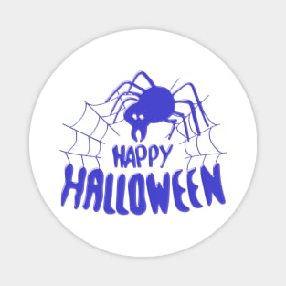 Happy Halloween Spider blue Magnet